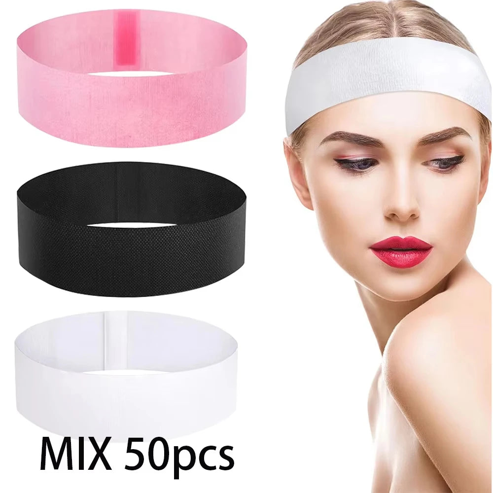 Комплект от 10/30 броя еластични ленти за коса за лице, меки и идеални за грижа за кожата.