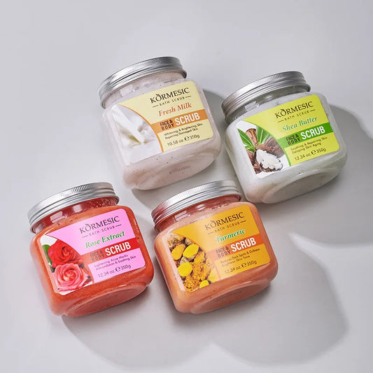 Крем-скраб за тяло с куркума, дълбоко хидратиращ почистващ препарат за лице с рози, продукт за грижа за кожата